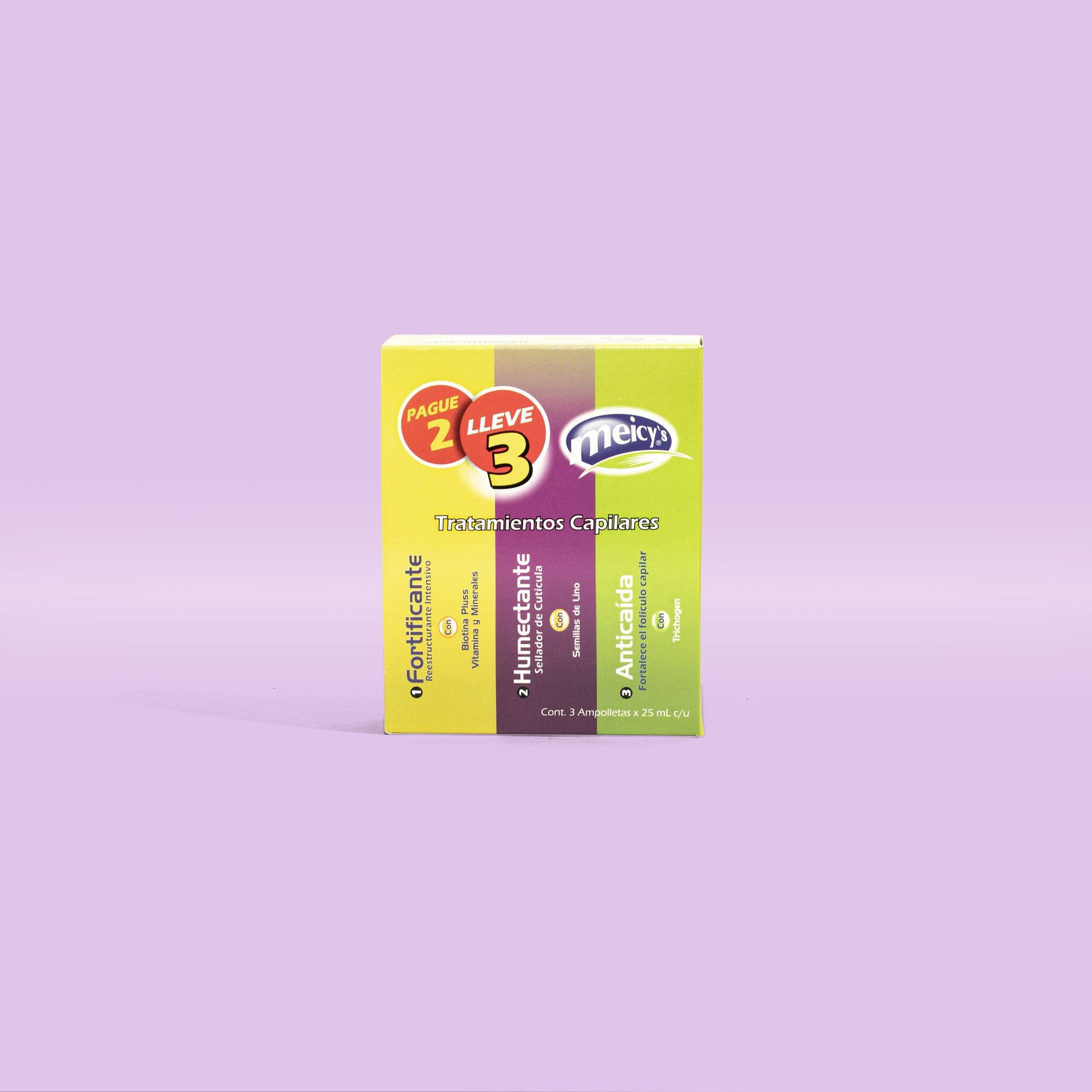 Ampolleta para fortalecer el cabello
Ampolleta para humectar el cabello
Ampolleta para prevenir la caída
