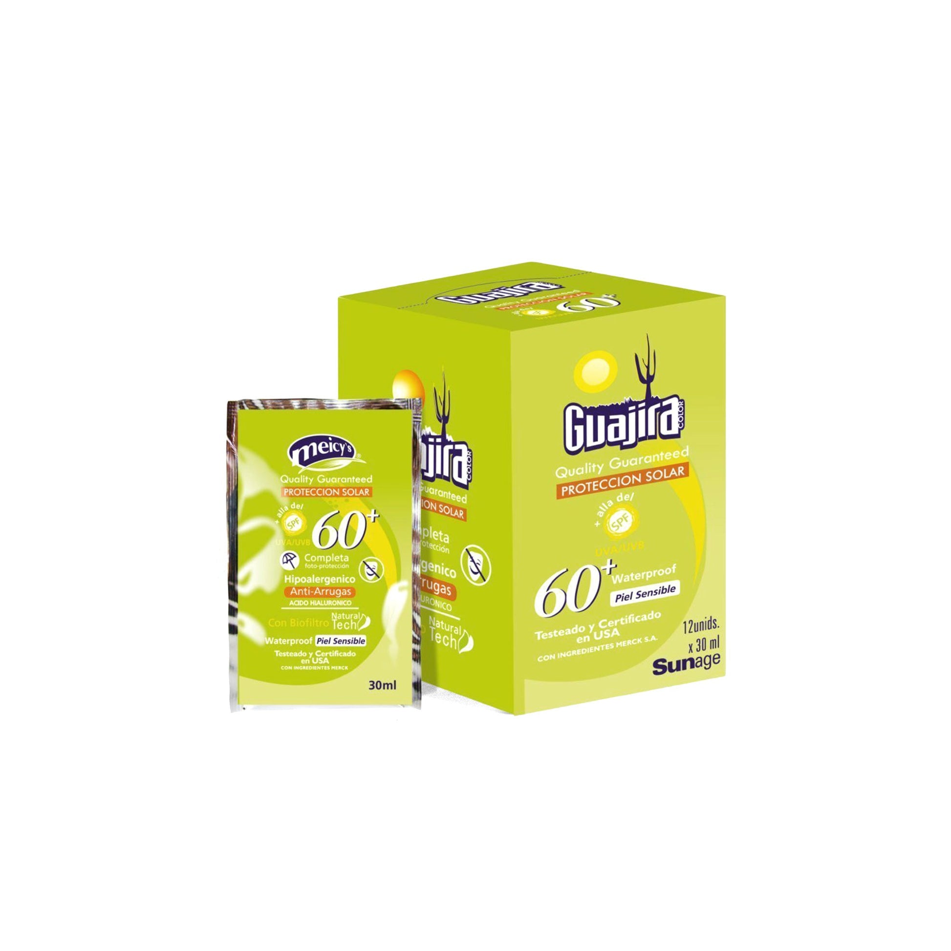 Bloqueador Solar FPS 60 Guajira Display Sachet x30ml