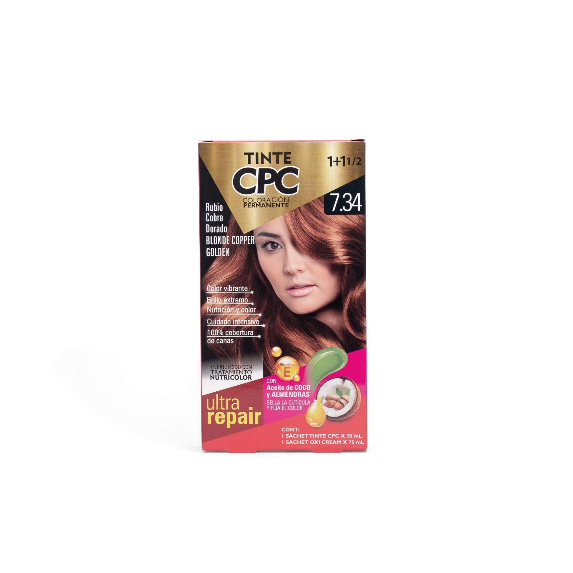 Tinte CPC 7.34 Rubio Cobre Dorado x50ml by Meicy's